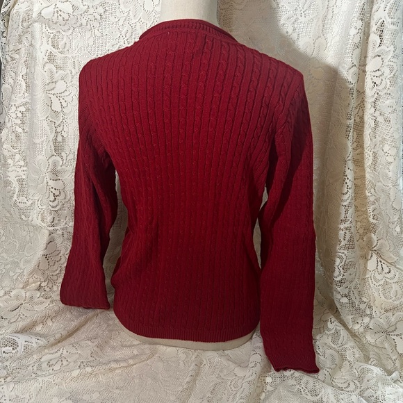 Red Cable Knit Sweater Knitty Gritty Knits - Picture 4 of 6
